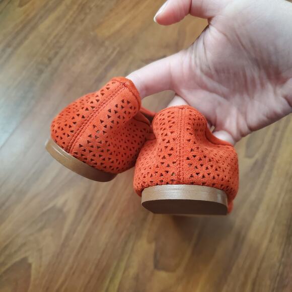 Sam Edelman Felicia Coral Red Laser Cut Out Ballet Flats Women's Size 6 - Picture 9 of 16